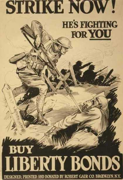 Poster 'Strike Now!' - US Propaganda First Worldwar